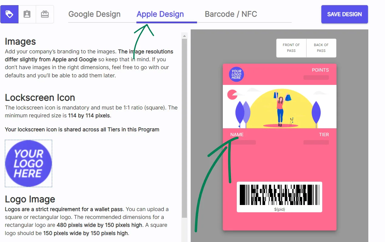 digital passes apple design