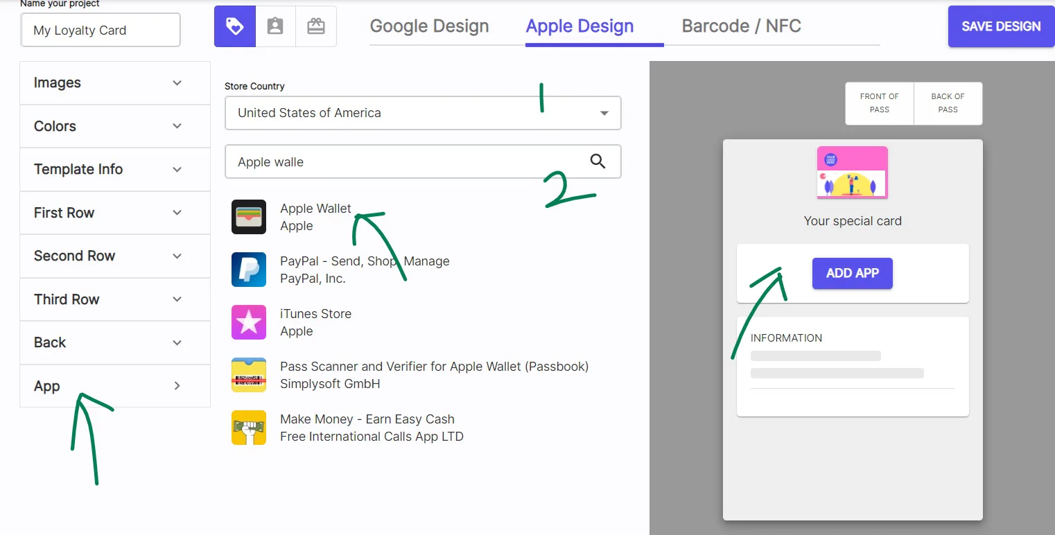 PassKit associated app settings