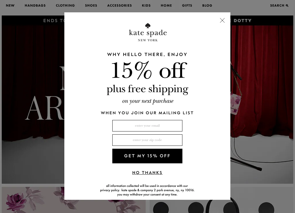 retail marketing free shipping example