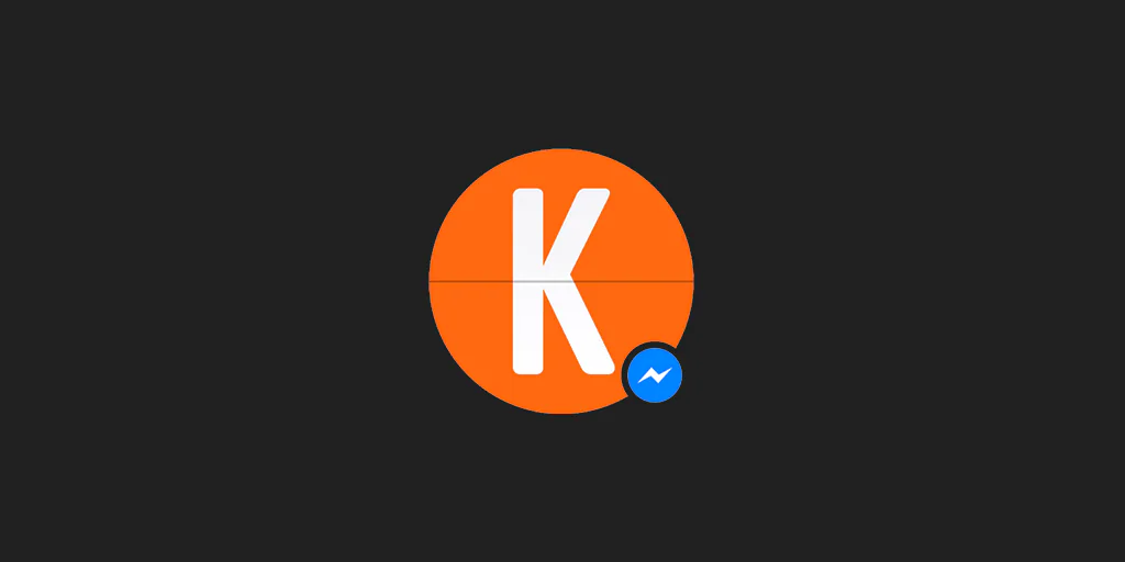Kayak chatbot logo with a Facebook Messenger badge