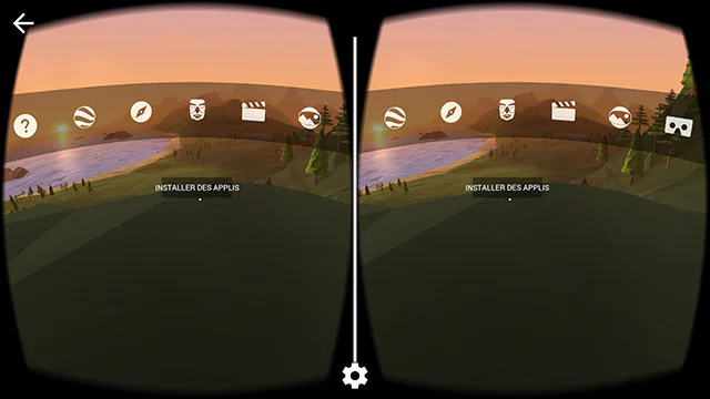 Google Cardboard stereoscopic landscape and app controls
