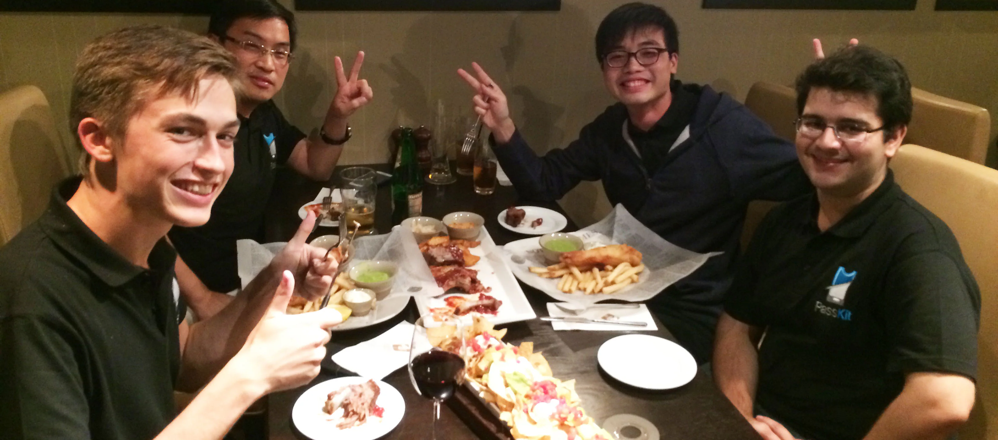 Team at a dinner