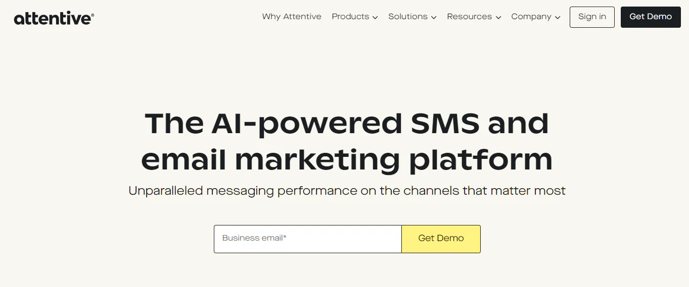 Attentive mobile messaging platform