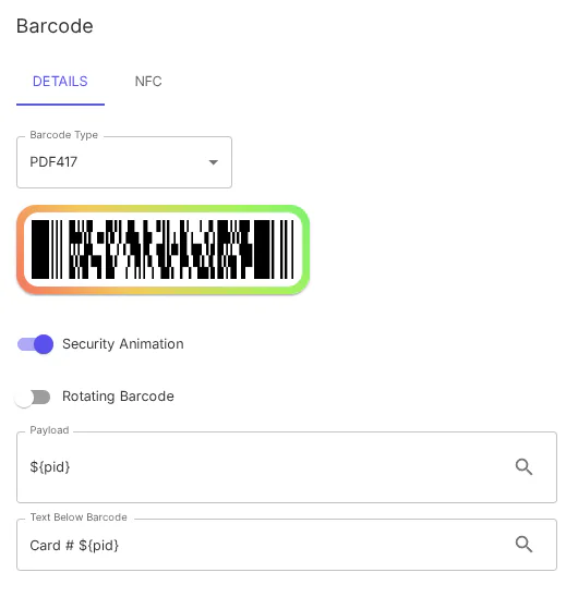 Digital gift card with a QR code