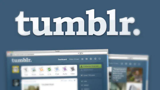 Tumblr logo above website previews