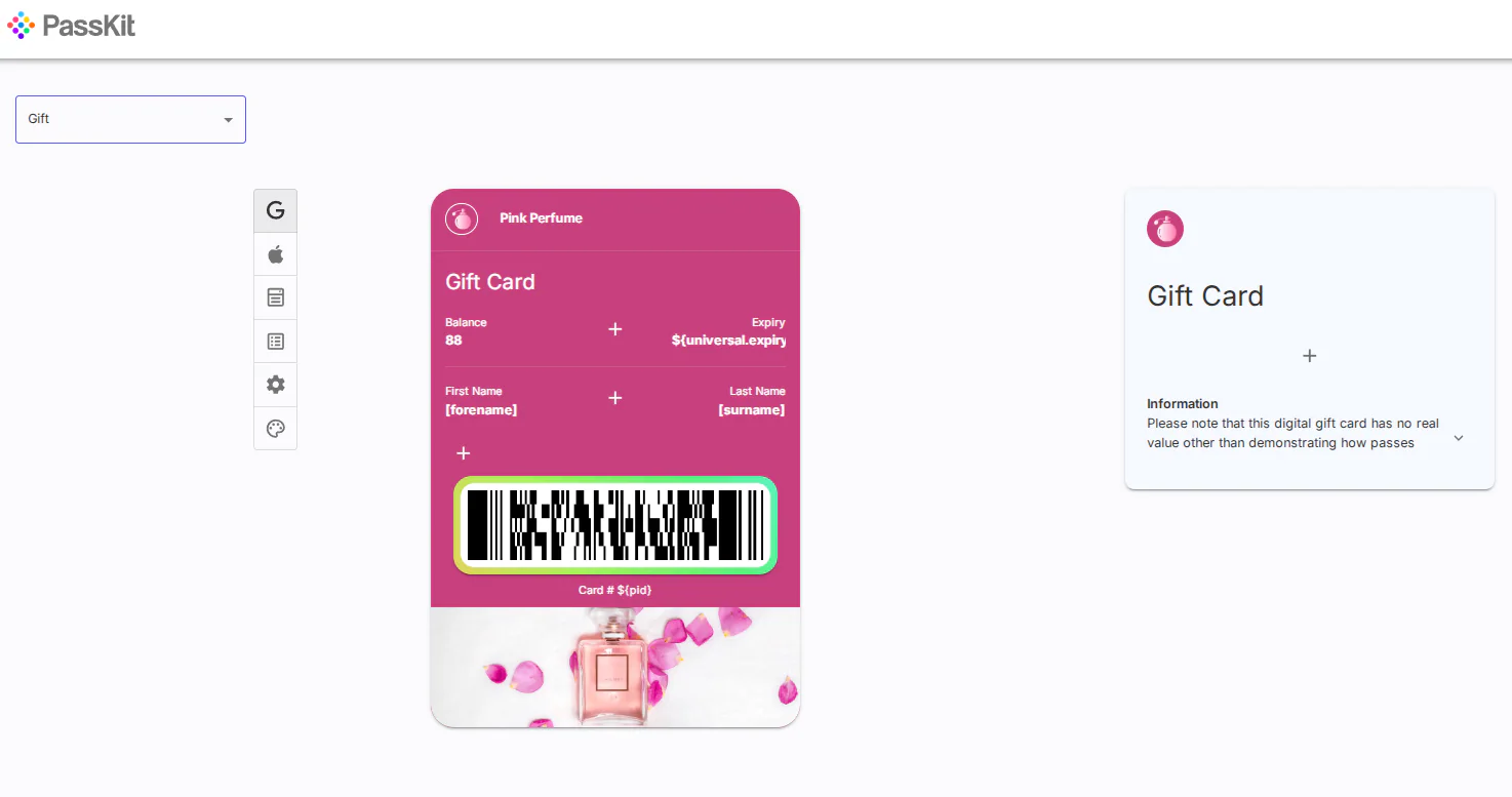Digital gift card platform dashboard
