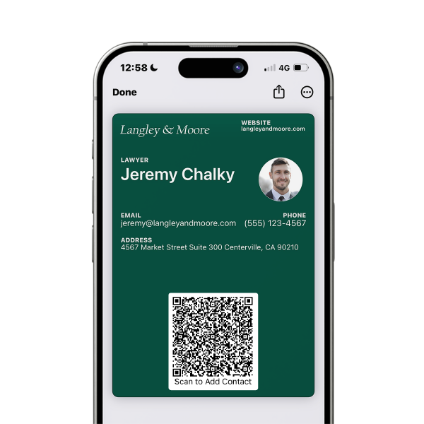 Digital Business Card Example For Law Firms