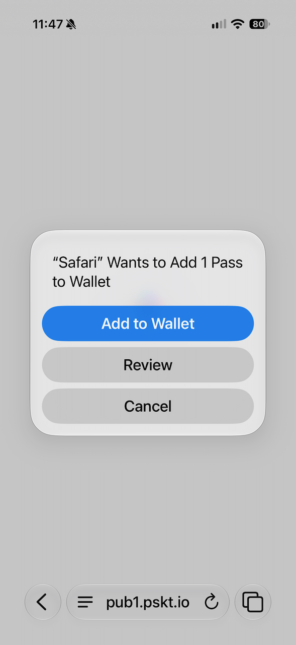 An iPhone showing an Add to Apple Wallet button for a U4COFFEE rewards pass.