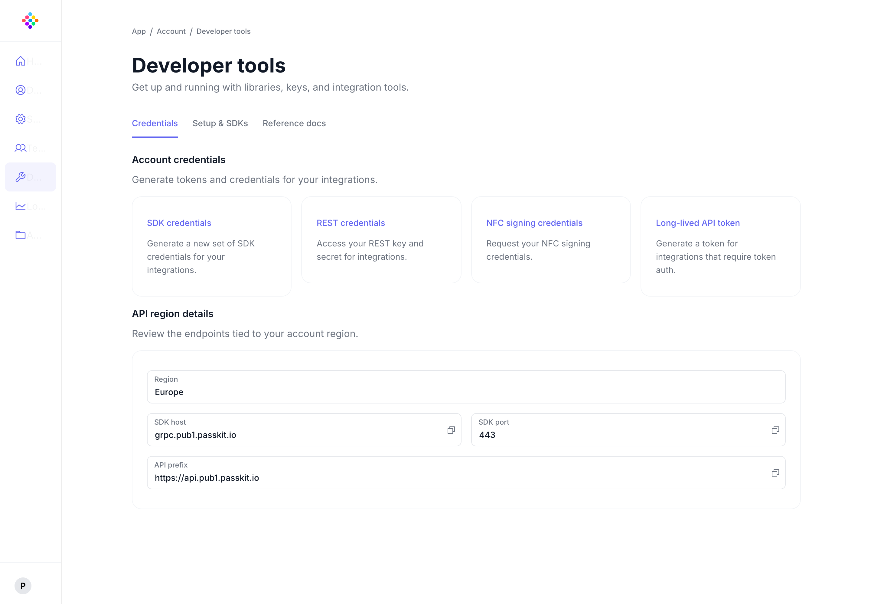 The current PassKit Portal integration handoff view.