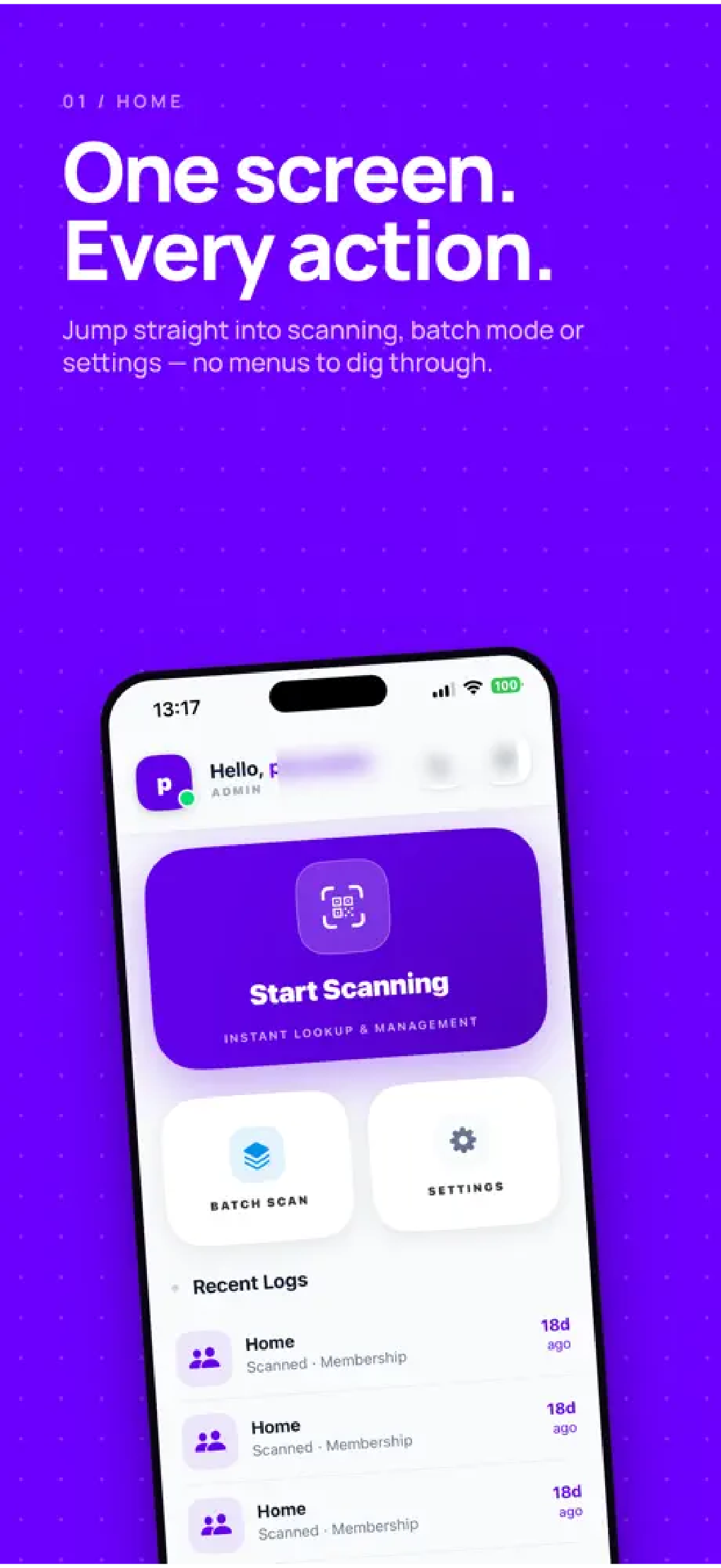 The PassReader mobile interface showing all key actions on one screen.