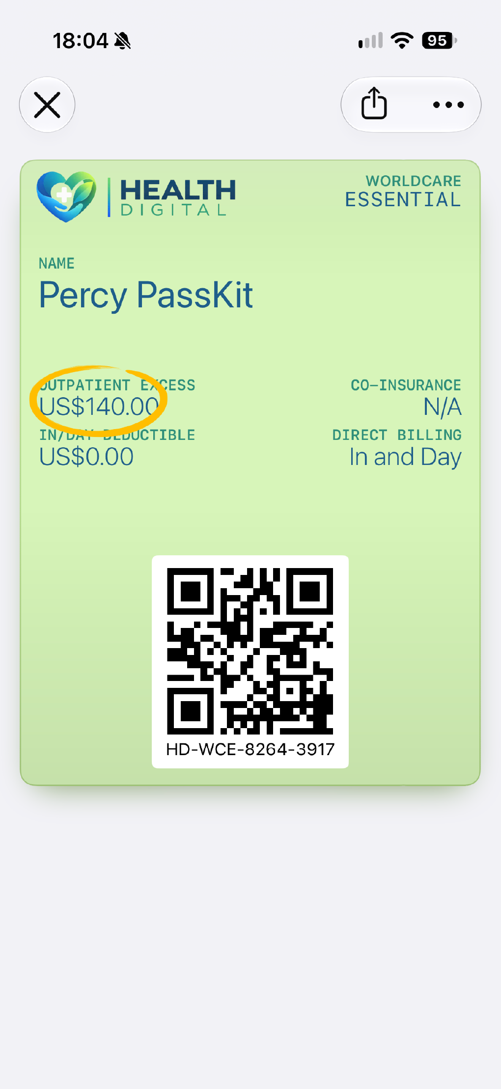 A digital insurance card with updated policy details highlighted.