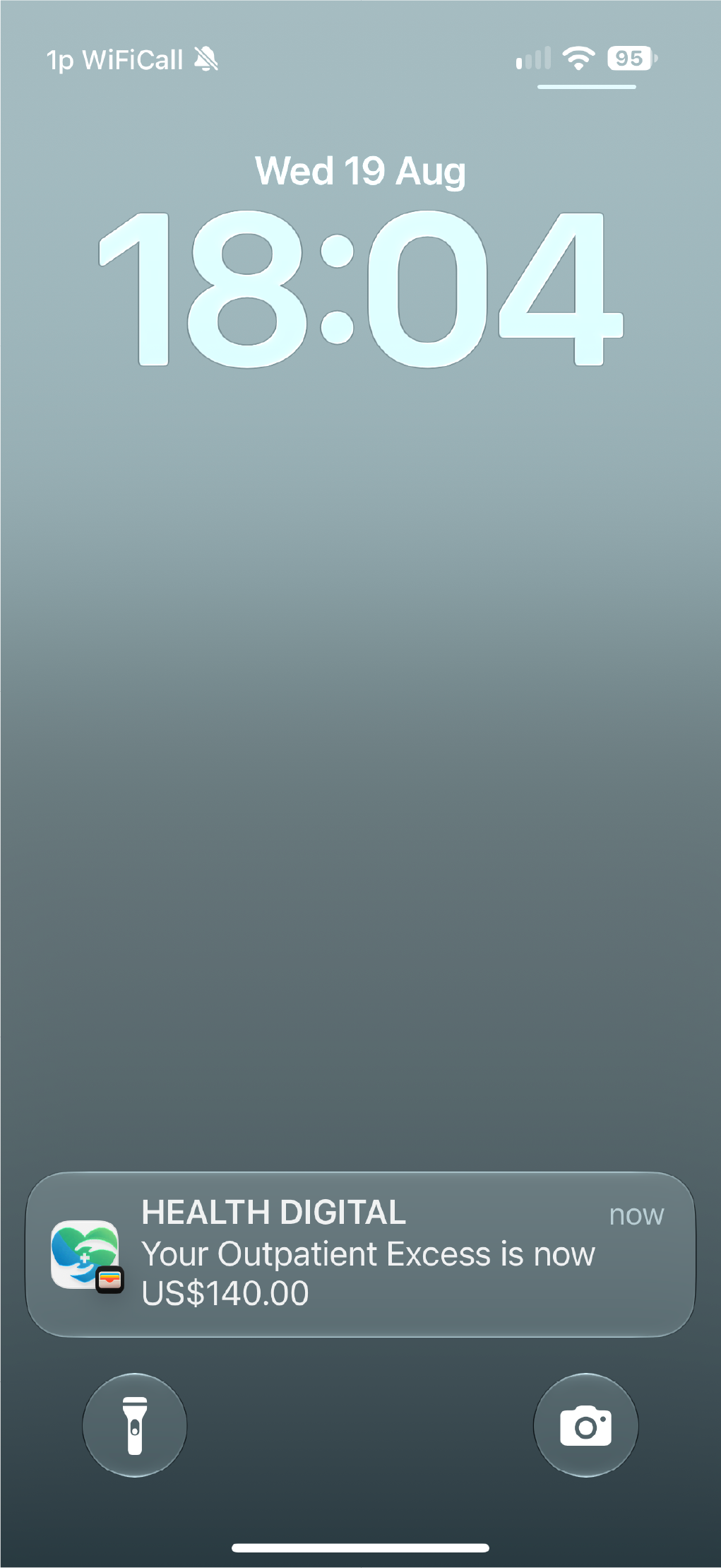 A lock-screen notification showing an insurance policy update.