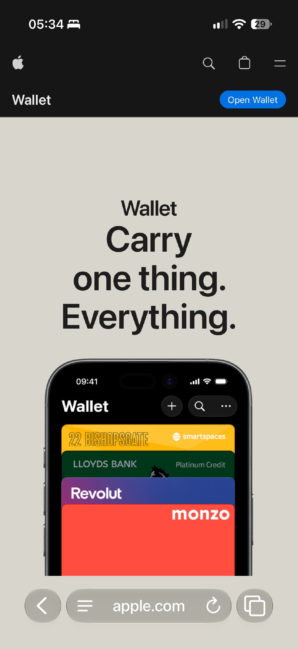 An example showing a pass in Apple Wallet without requiring an app.